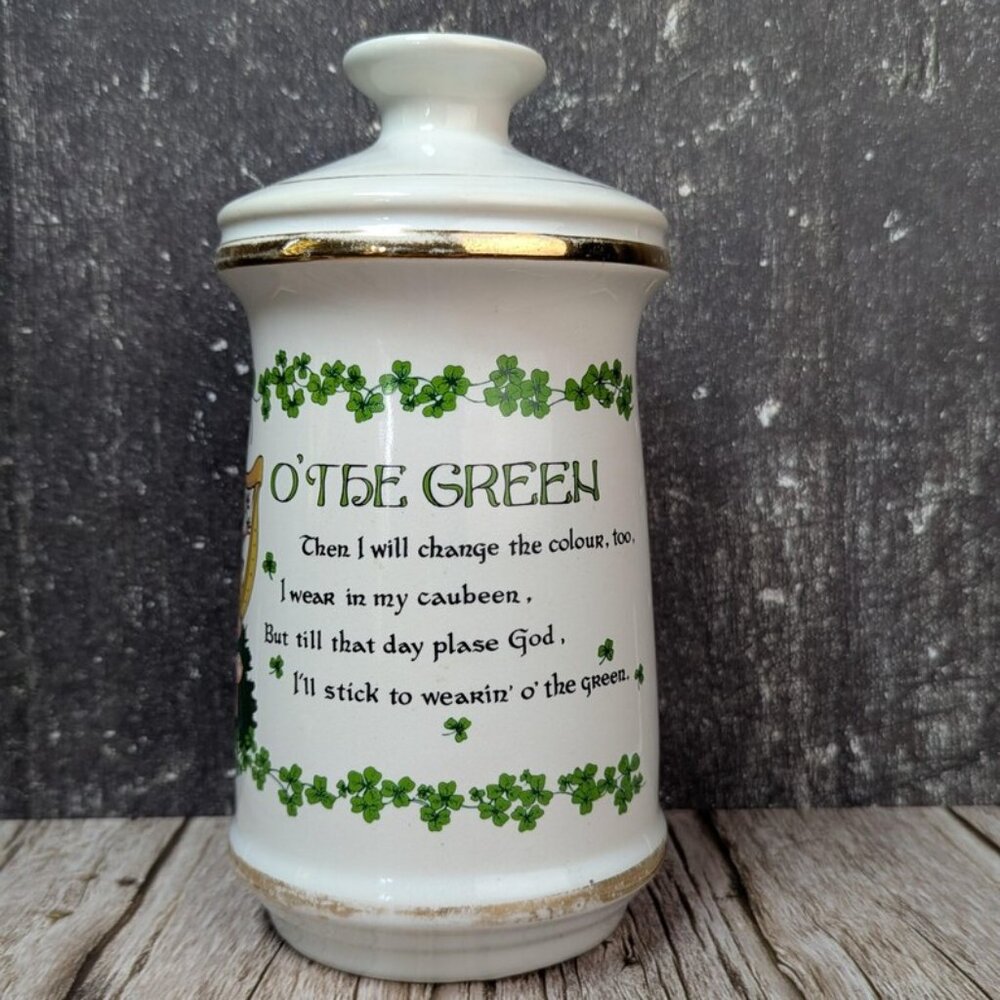Vintage 1968 Old Fitzgerald Empty Porcelain Decanter Stitzel Weller Leprechaun